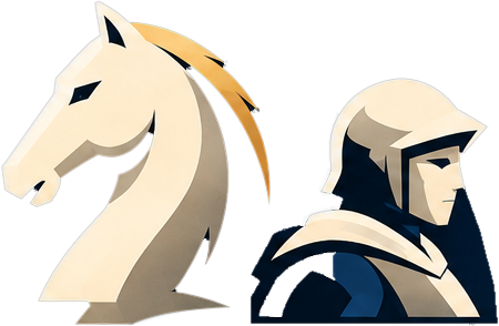 A knight and a squire, ready for battle